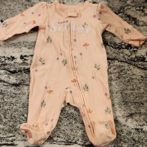 Peach Floral Kids One Piece